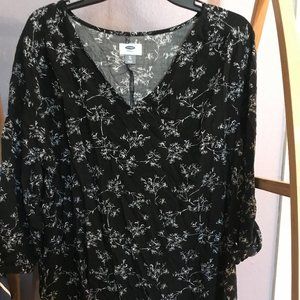 Old Navy Black Floral Shift Dress